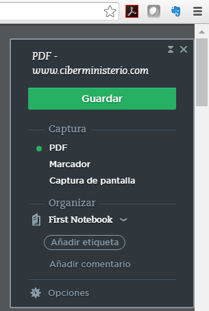 Recortar PDF con el Web Clipper