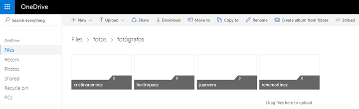 Organiza tus fotos en OneDrive